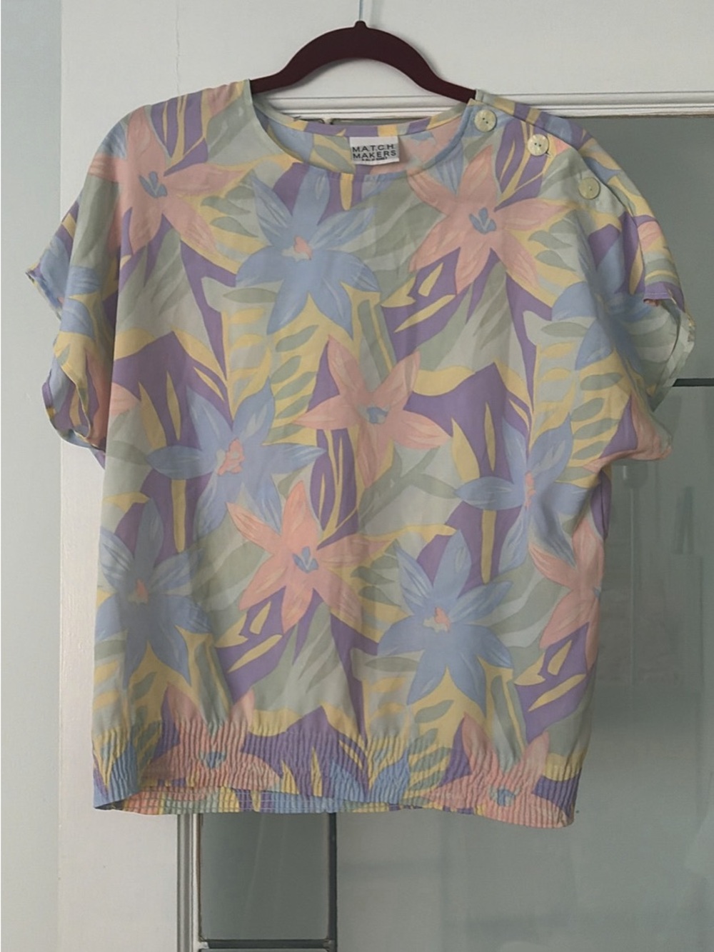 Match Makers Floral Short Sleeve Blouse